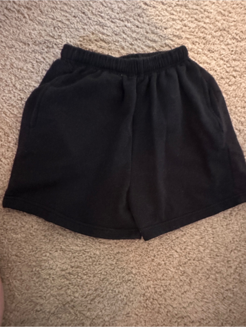 prettylittlething black sweat shorts
